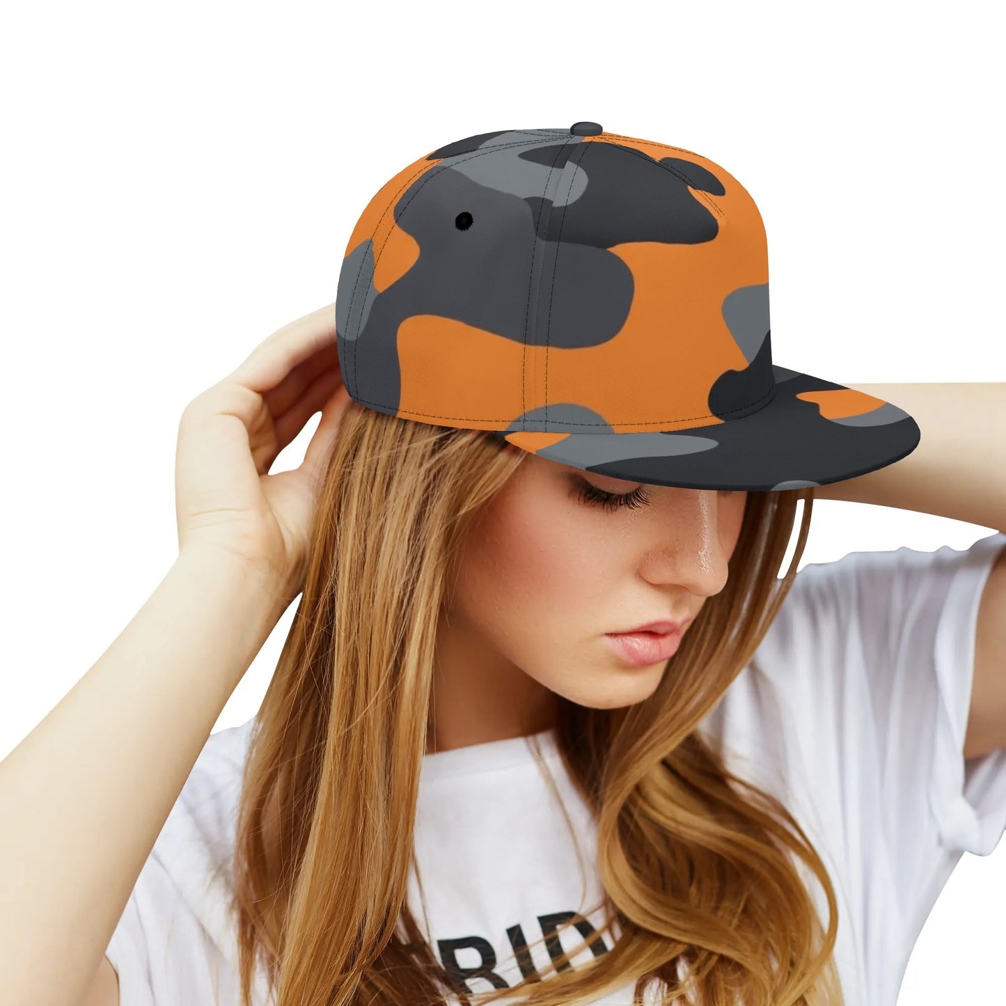 Camo Snapback | Orange, Gray & Black Camouflage