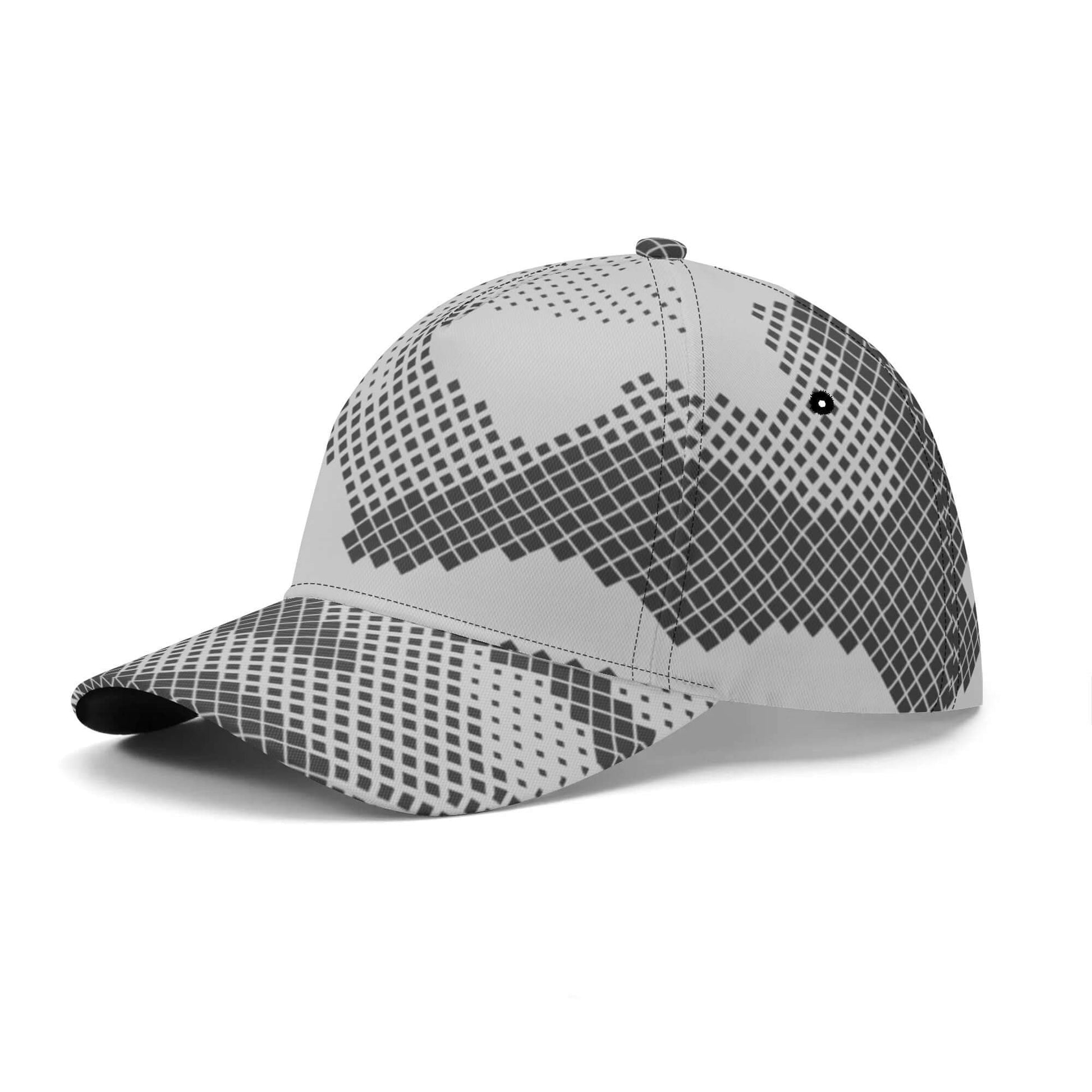 Camo Baseball Cap | Black & White Digital Dotted