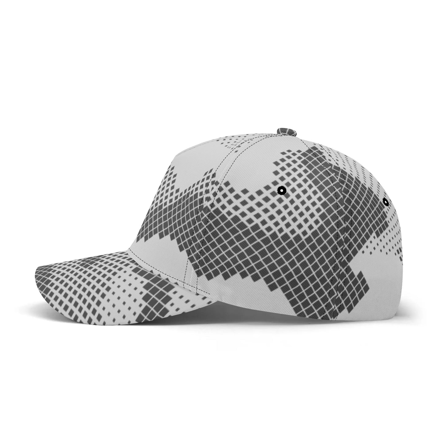 Camo Baseball Cap | Black & White Digital Dotted