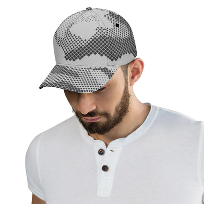 Camo Baseball Cap | Black & White Digital Dotted