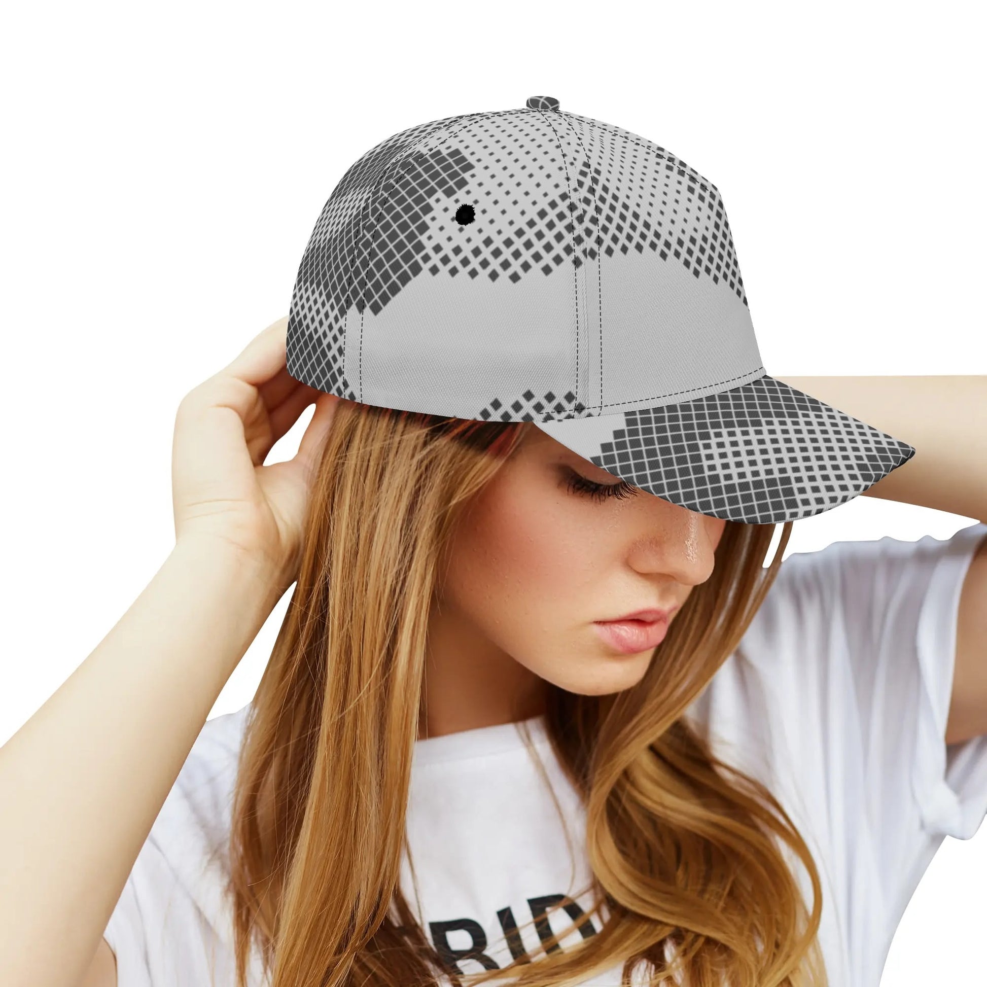 Camo Baseball Cap | Black & White Digital Dotted