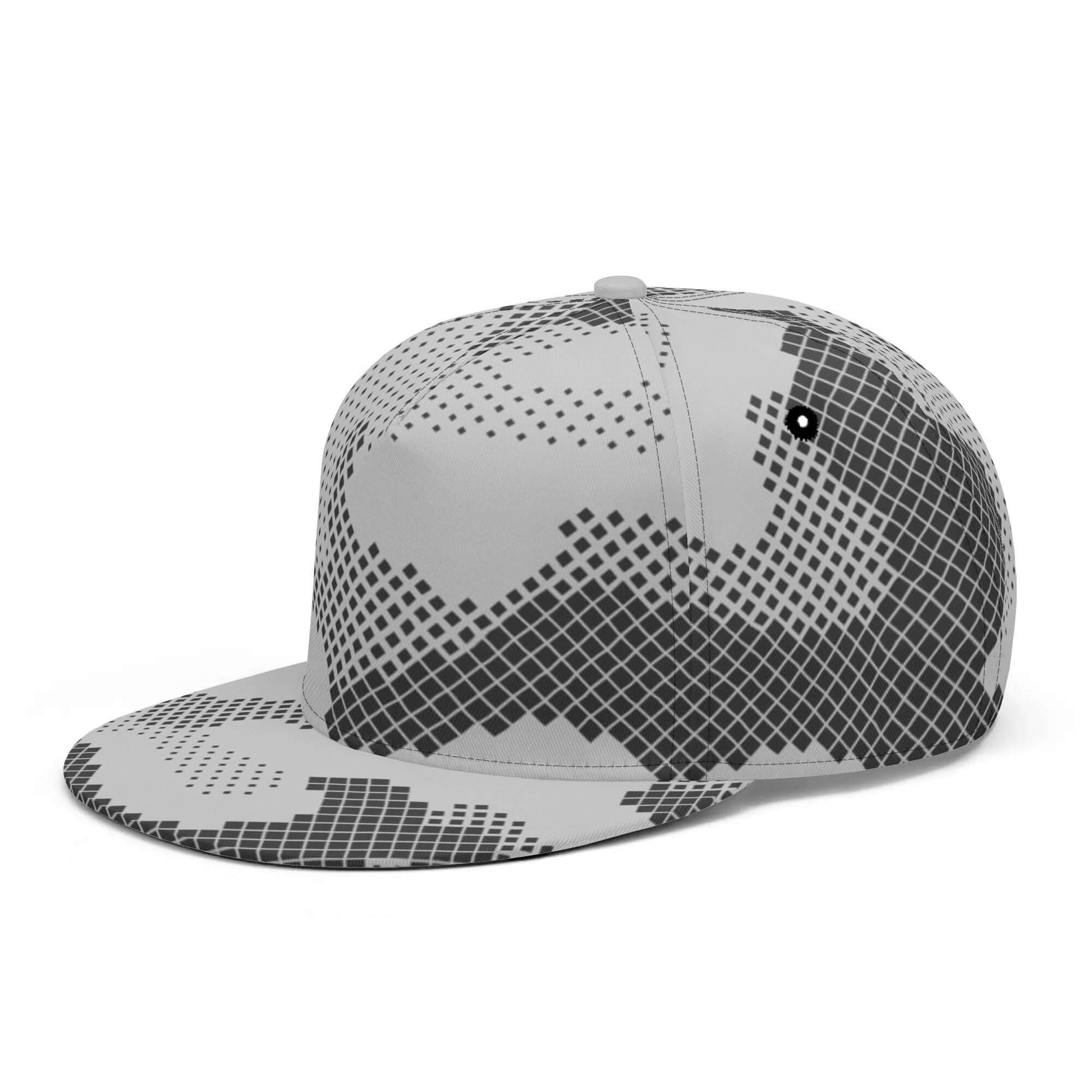 Camo Snapback | Black & White Digital Dotted