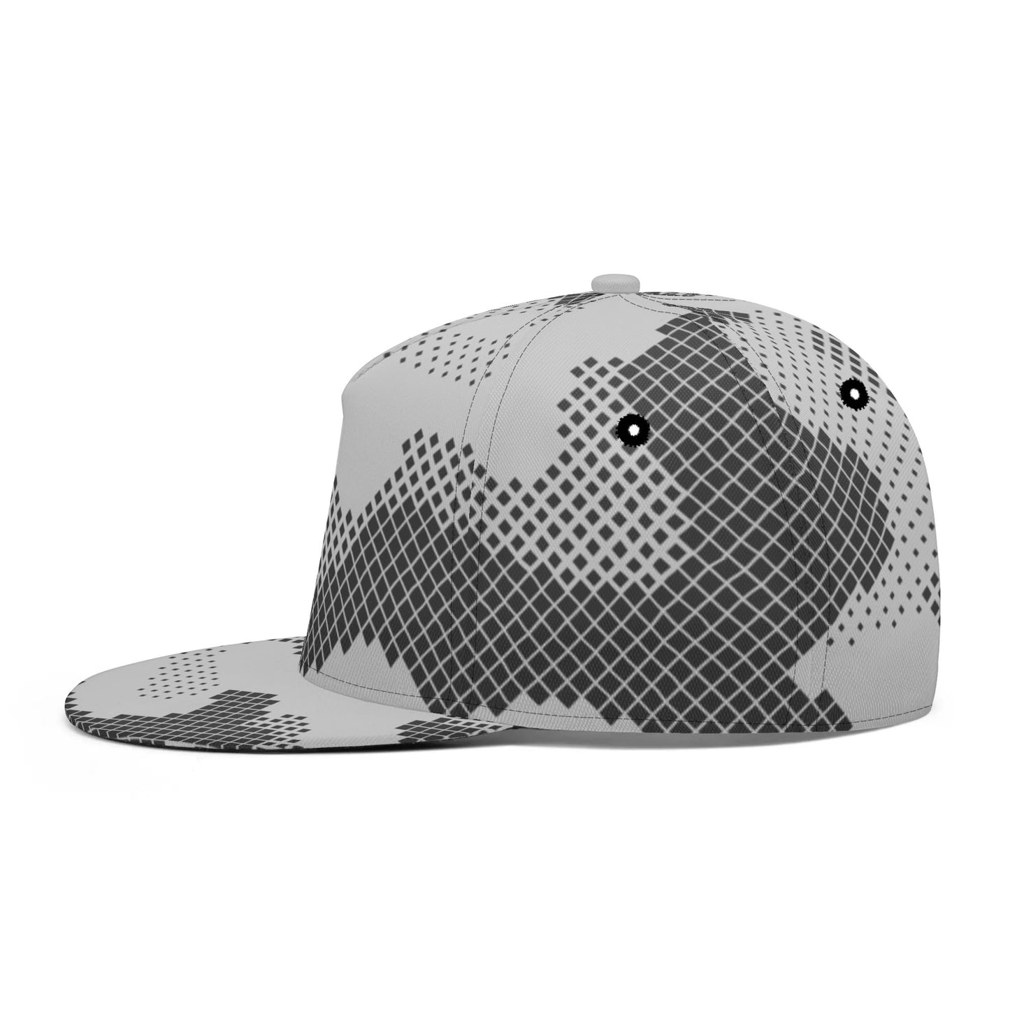 Camo Snapback | Black & White Digital Dotted