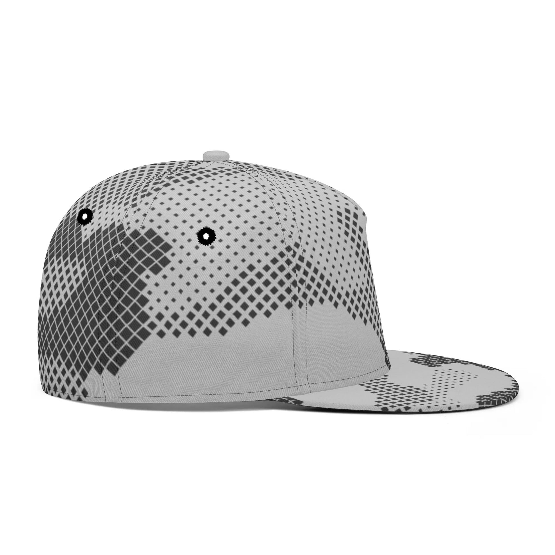 Camo Snapback | Black & White Digital Dotted