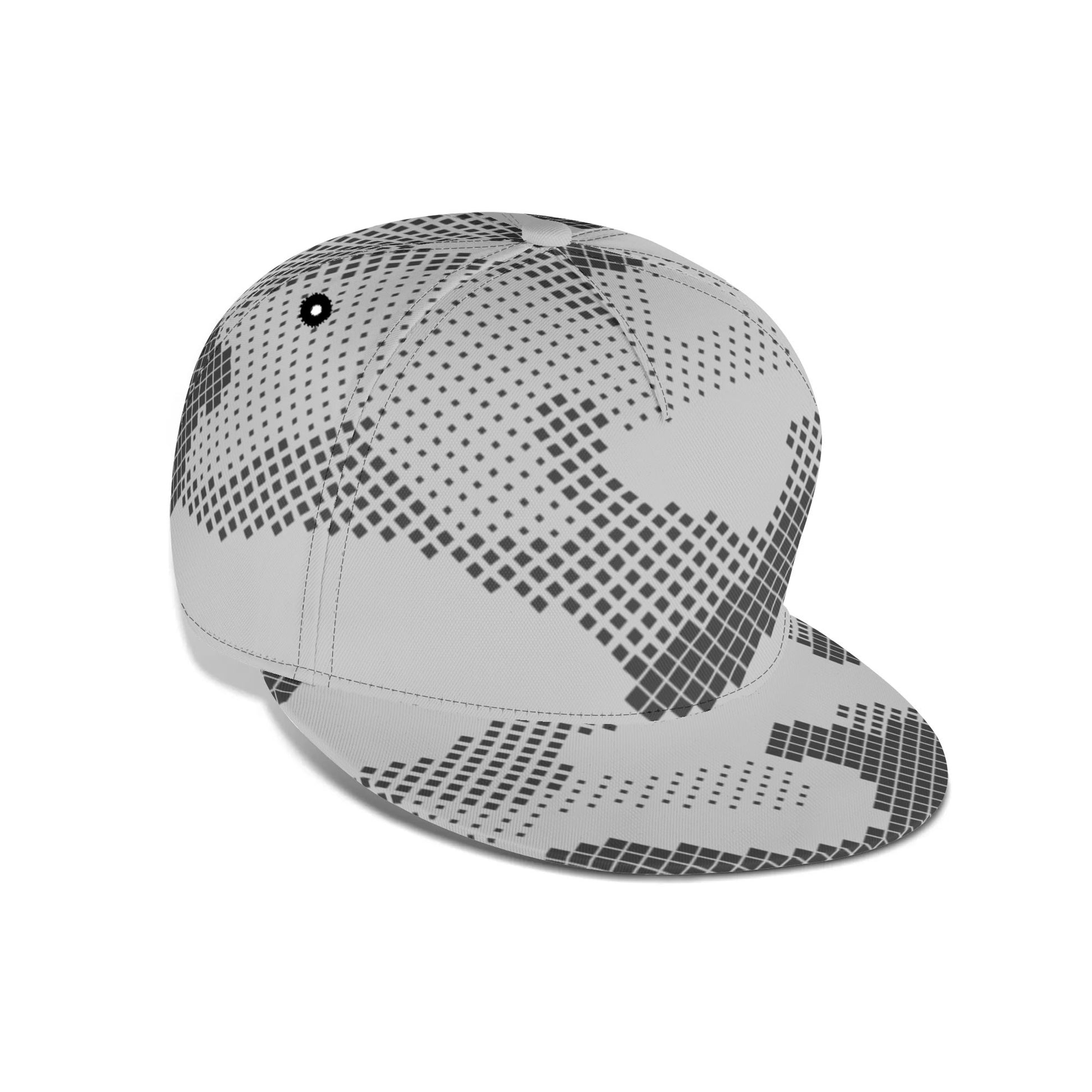 Camo Snapback | Black & White Digital Dotted