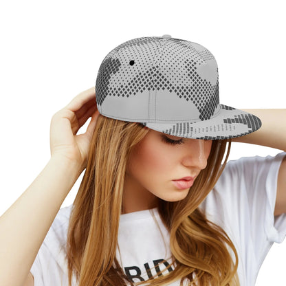 Camo Snapback | Black & White Digital Dotted