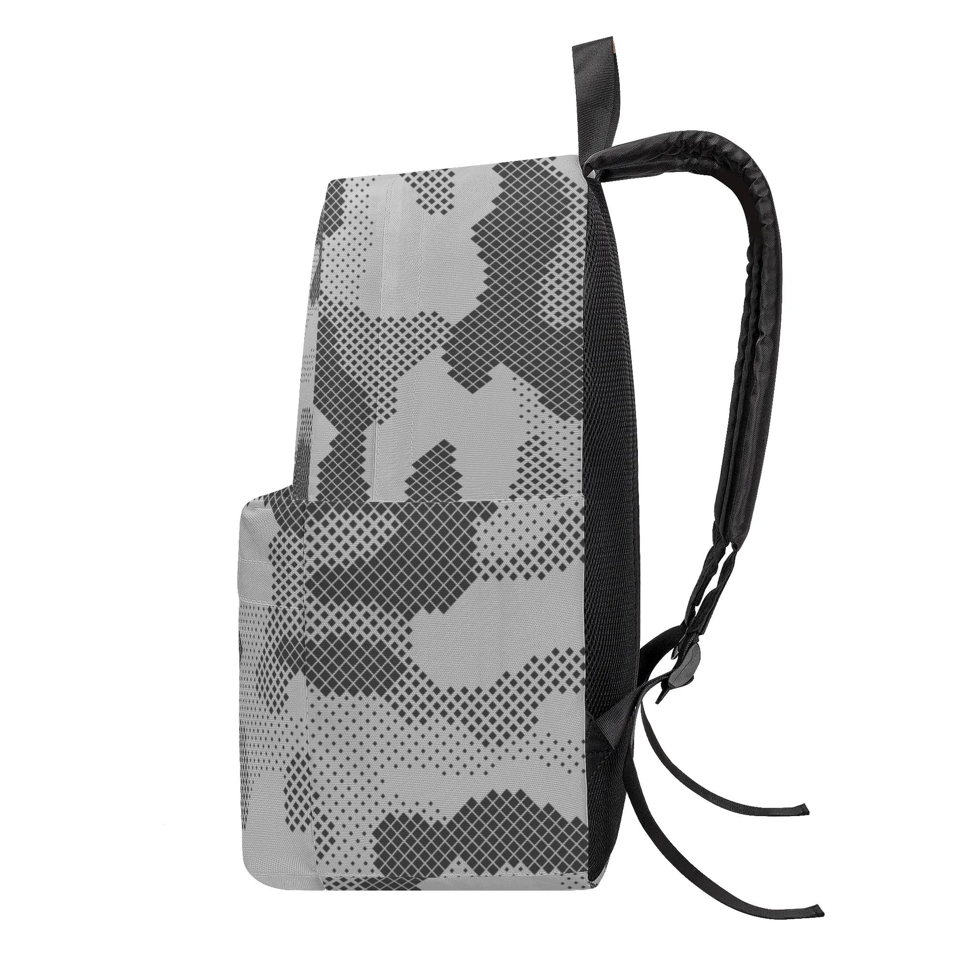 Camo Backpack | Black & White Digital Dotted