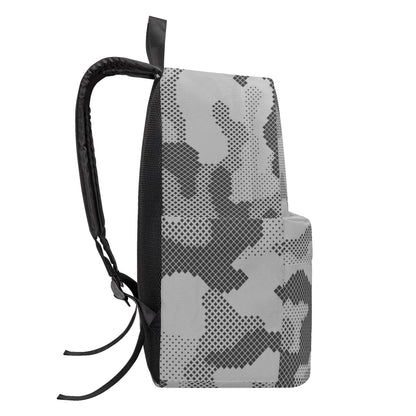 Camo Backpack | Black & White Digital Dotted