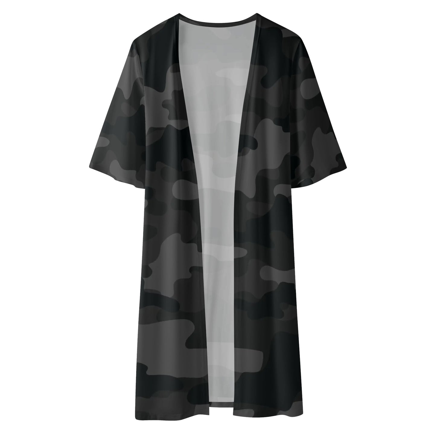 Camo Kimono | Black Camouflage Half Sleeve