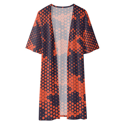 Camo Kimono | Orange & Blue Digital Camouflage Half Sleeve