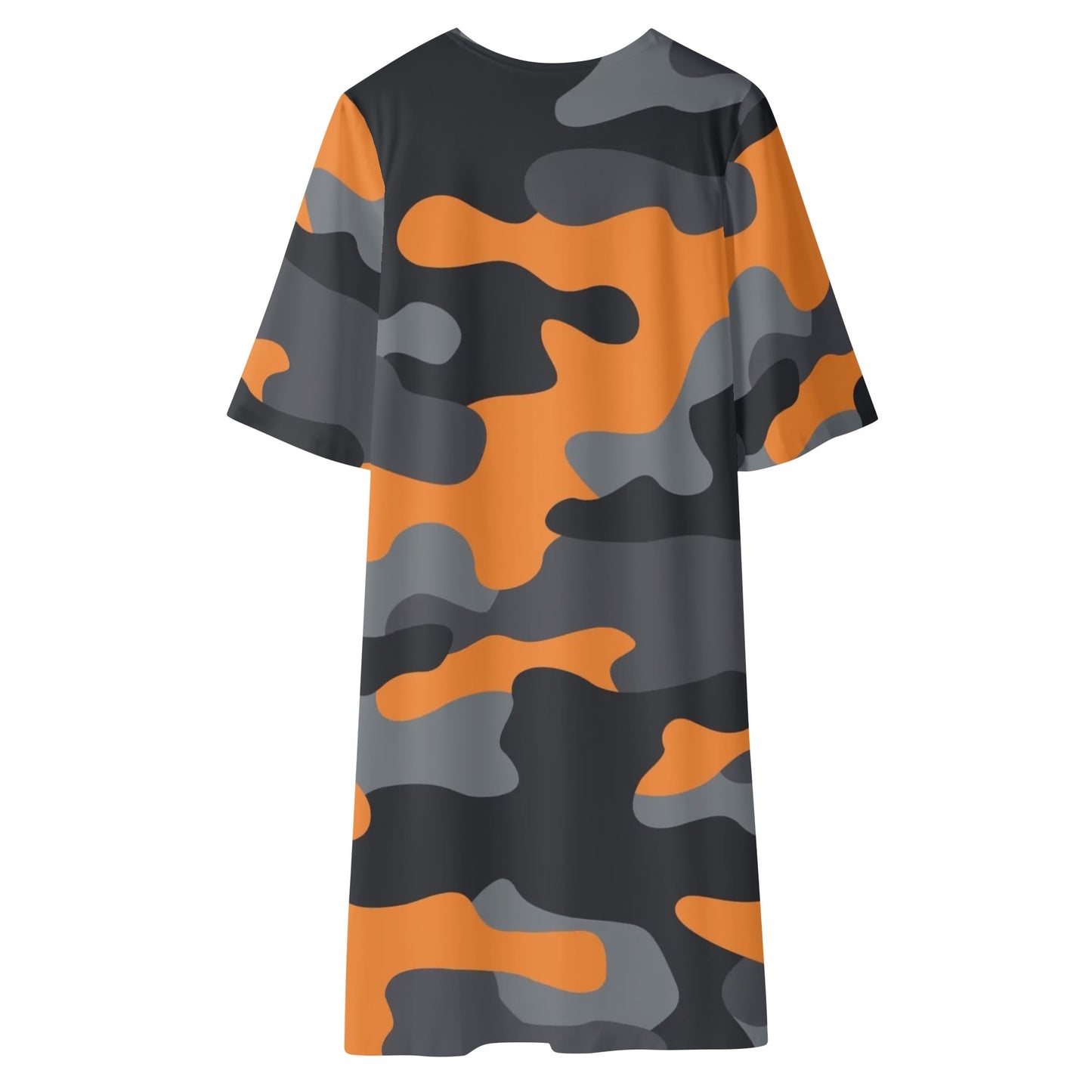 Camo Kimono | Orange, Gray & Black Camouflage Half Sleeve