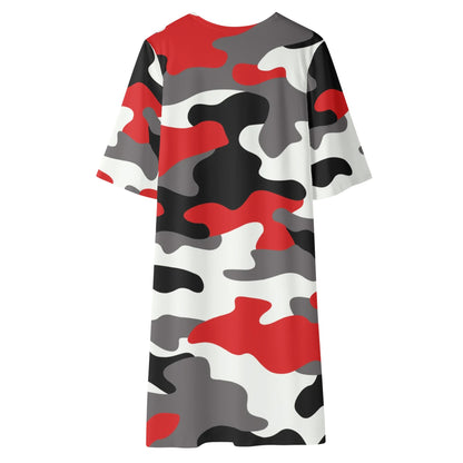 Camo Kimono | Red, Black & White Camouflage Half Sleeve