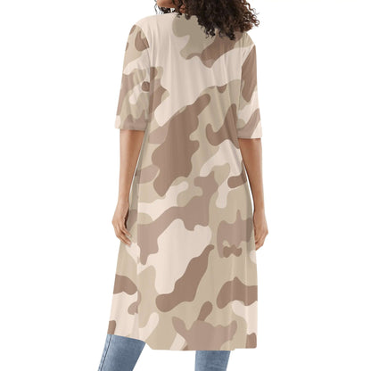 Camo Kimono | Desert Brown Camouflage Half Sleeve