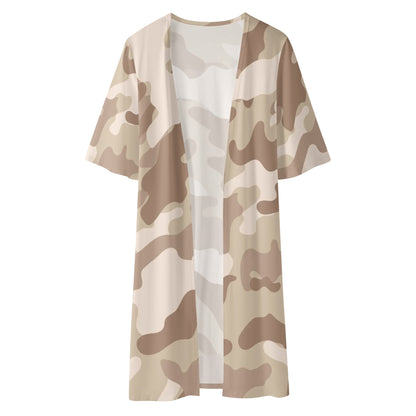 Camo Kimono | Desert Brown Camouflage Half Sleeve