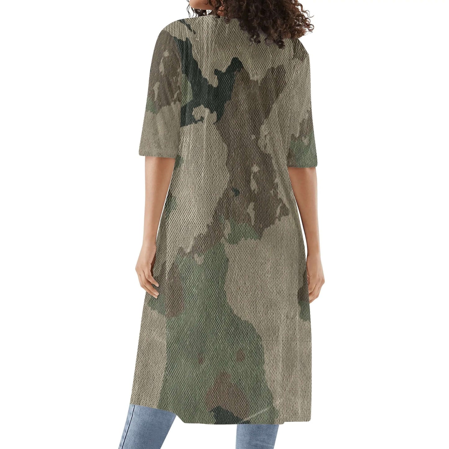 Camo Kimono | Dirty Old Brown Camouflage Half Sleeve