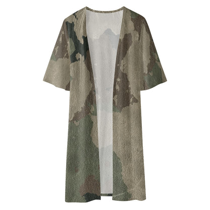 Camo Kimono | Dirty Old Brown Camouflage Half Sleeve