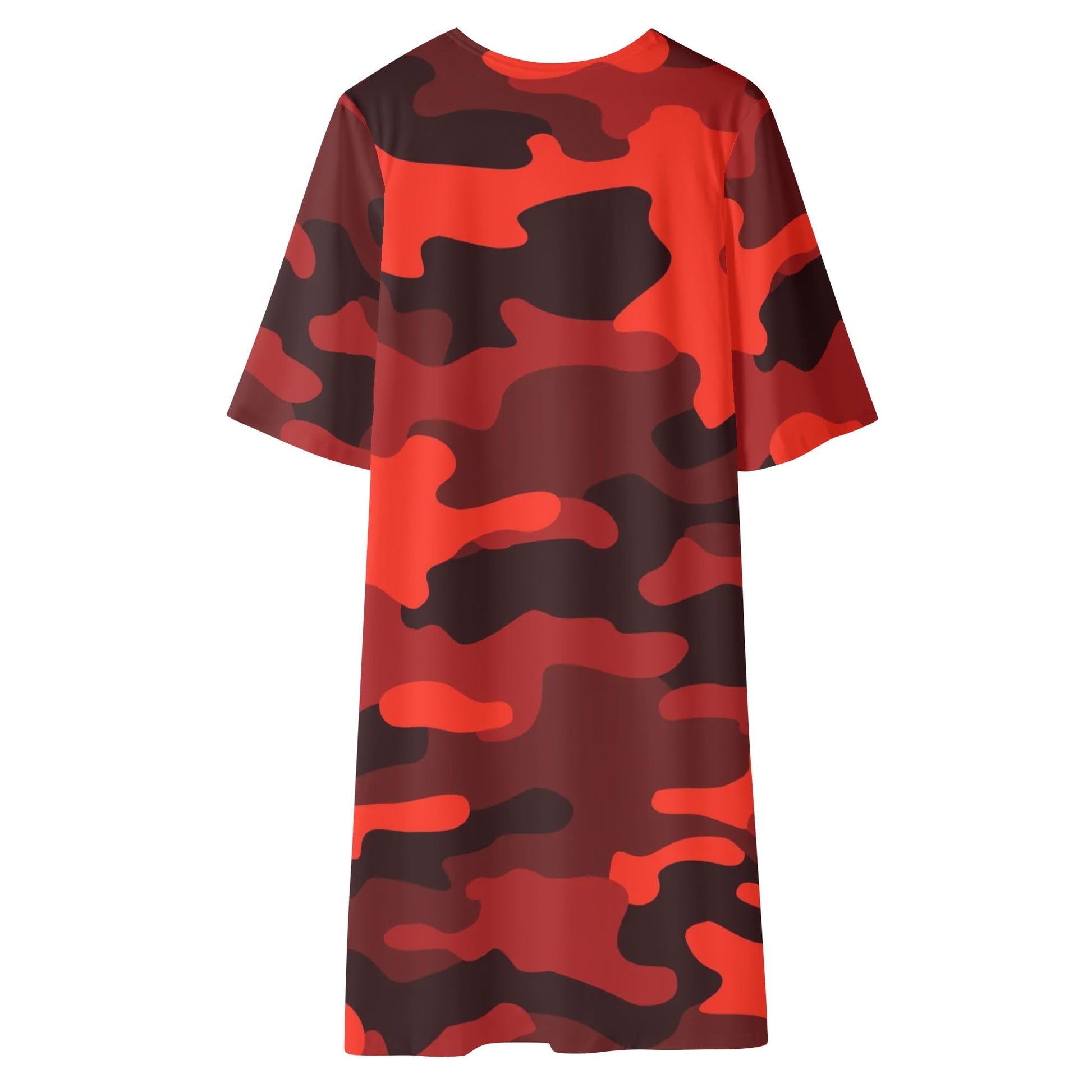 Camo Kimono | Scarlet Red & Black Camouflage Half Sleeve