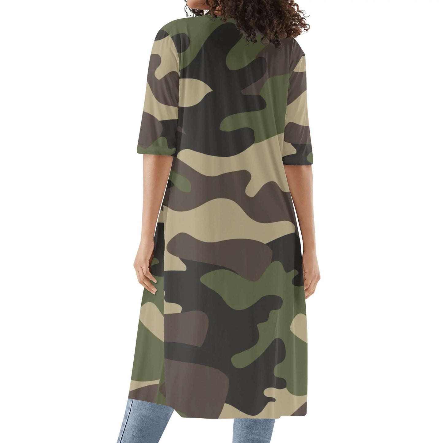 Camo Kimono | Classic Green Camouflage Half Sleeve