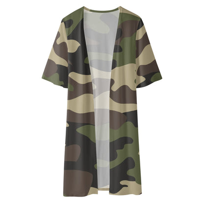 Camo Kimono | Classic Green Camouflage Half Sleeve