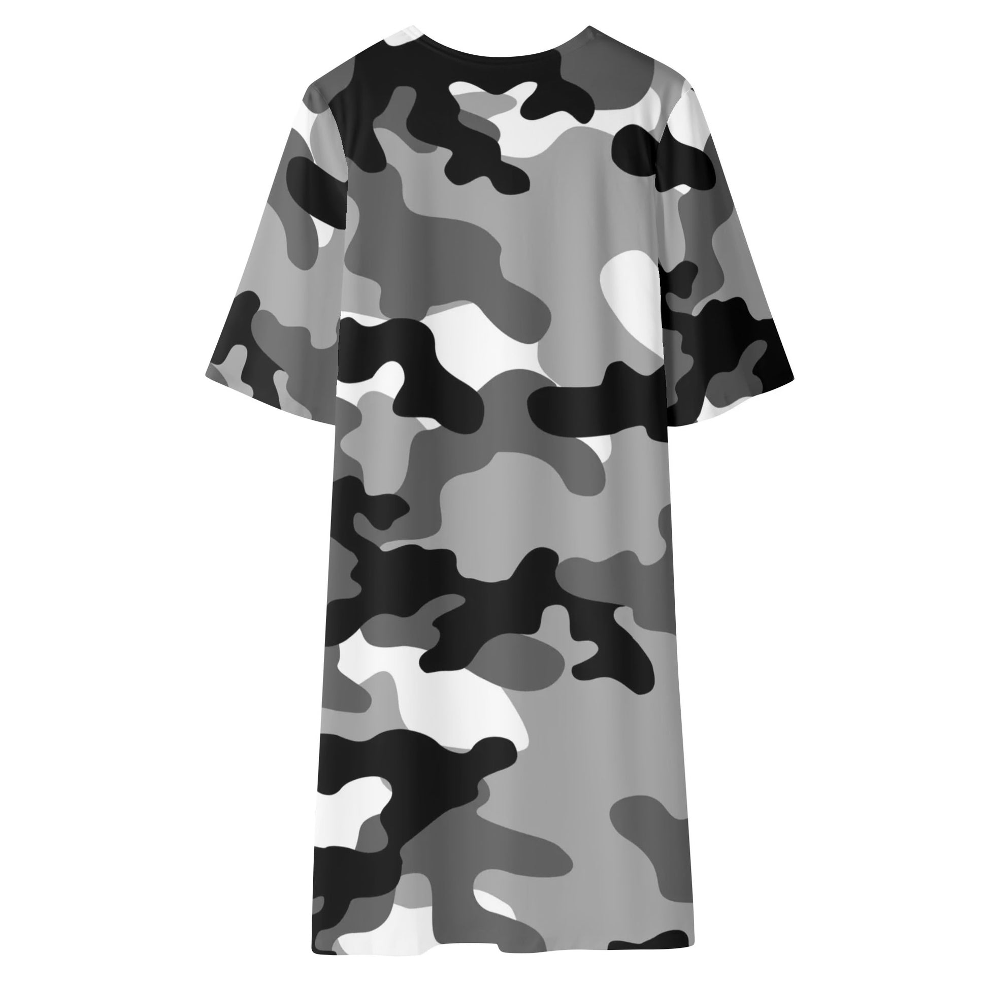 Camo Kimono | Black, White & Gray Camouflage Half Sleeve