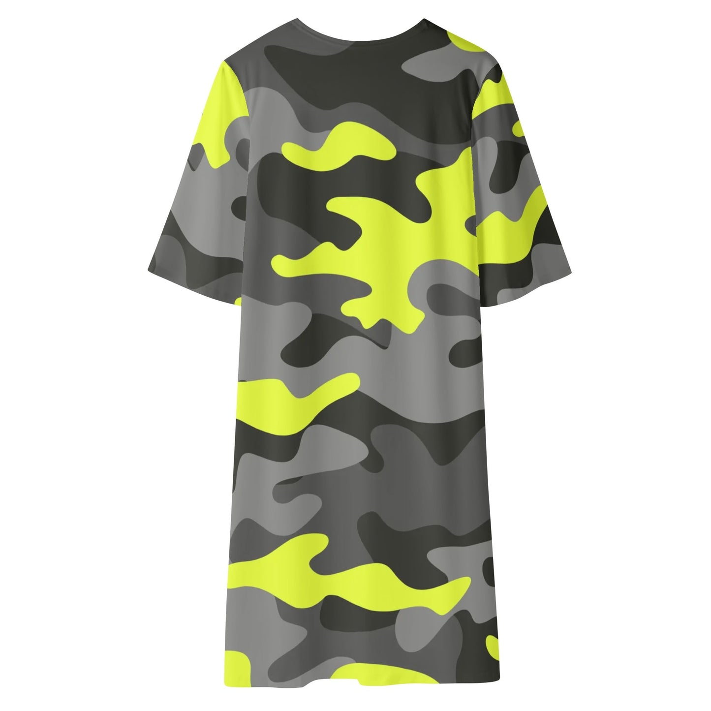 Camo Kimono | Black, Gray & Yellow Camouflage Half Sleeve