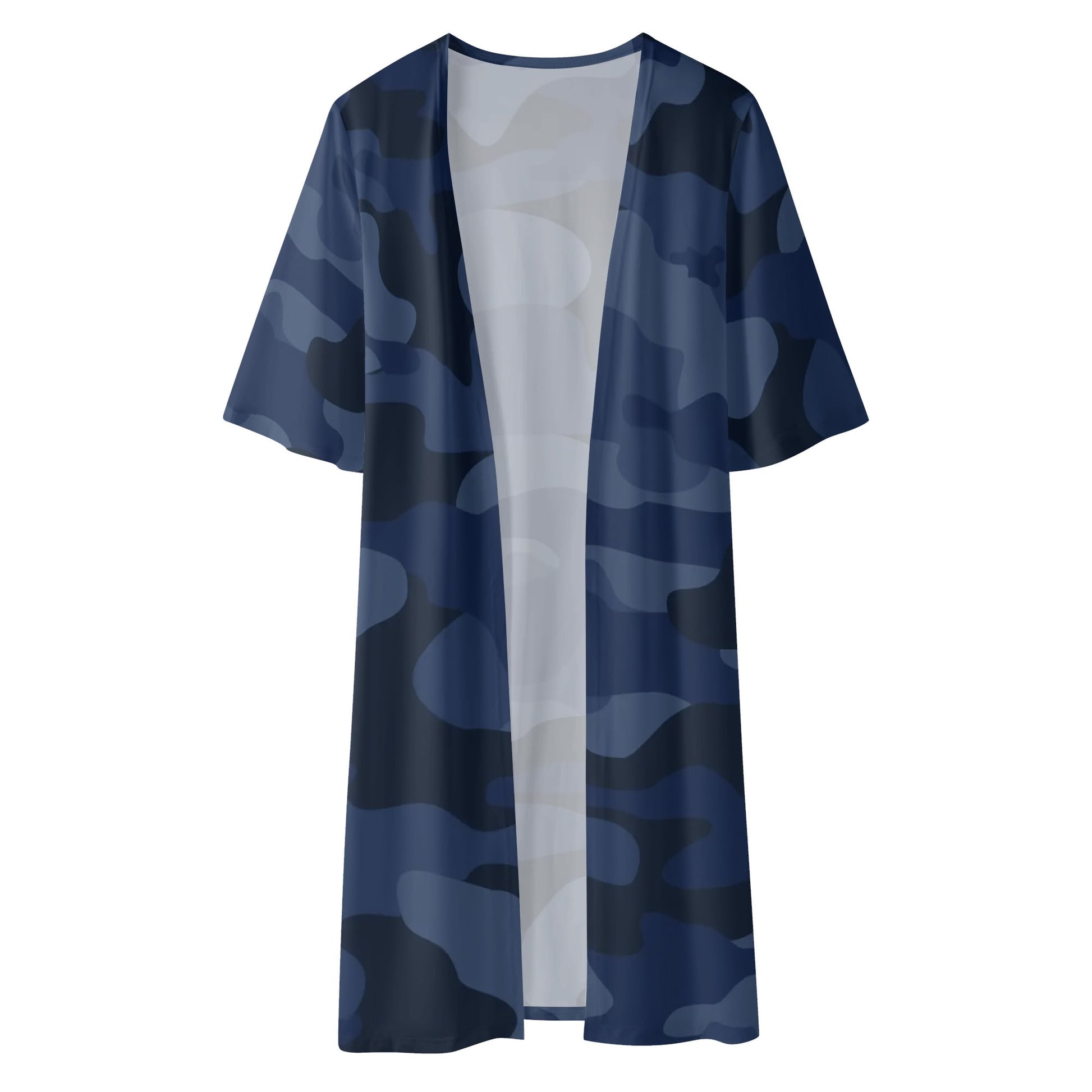 Camo Kimono | Deep Blue Camouflage Half Sleeve