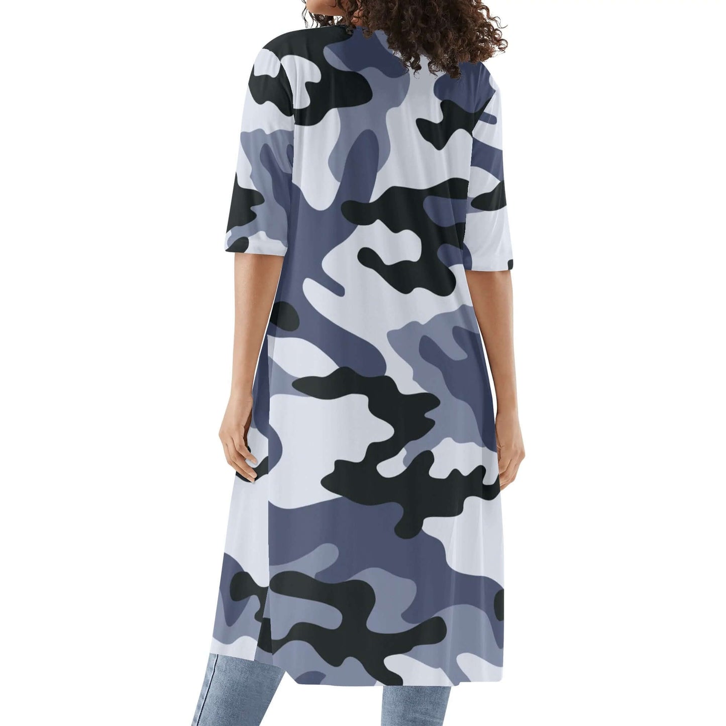 Camo Kimono | Light Blue Camouflage Half Sleeve