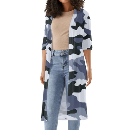 Camo Kimono | Light Blue Camouflage Half Sleeve