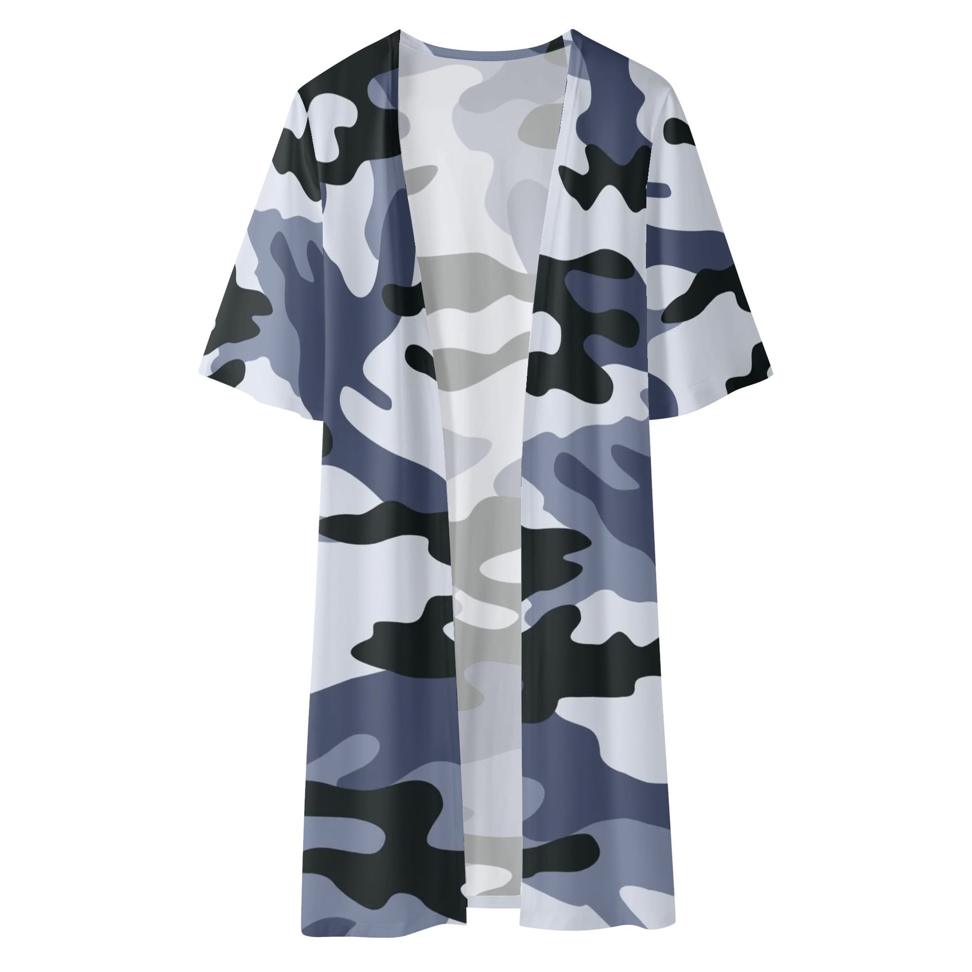 Camo Kimono | Light Blue Camouflage Half Sleeve