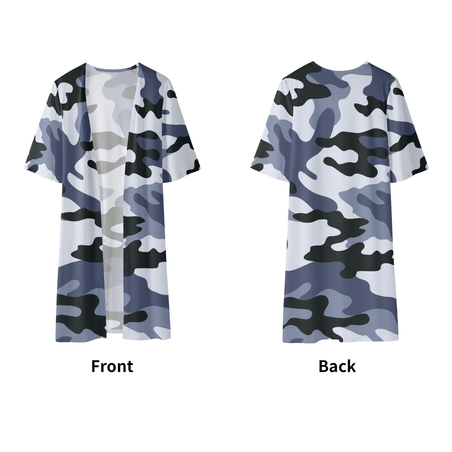 Camo Kimono | Light Blue Camouflage Half Sleeve