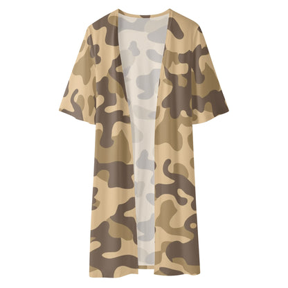 Camo Kimono | Khaki Camouflage Half Sleeve