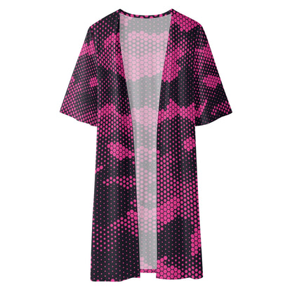 Camo Kimono | Pink Digital Camouflage Half Sleeve