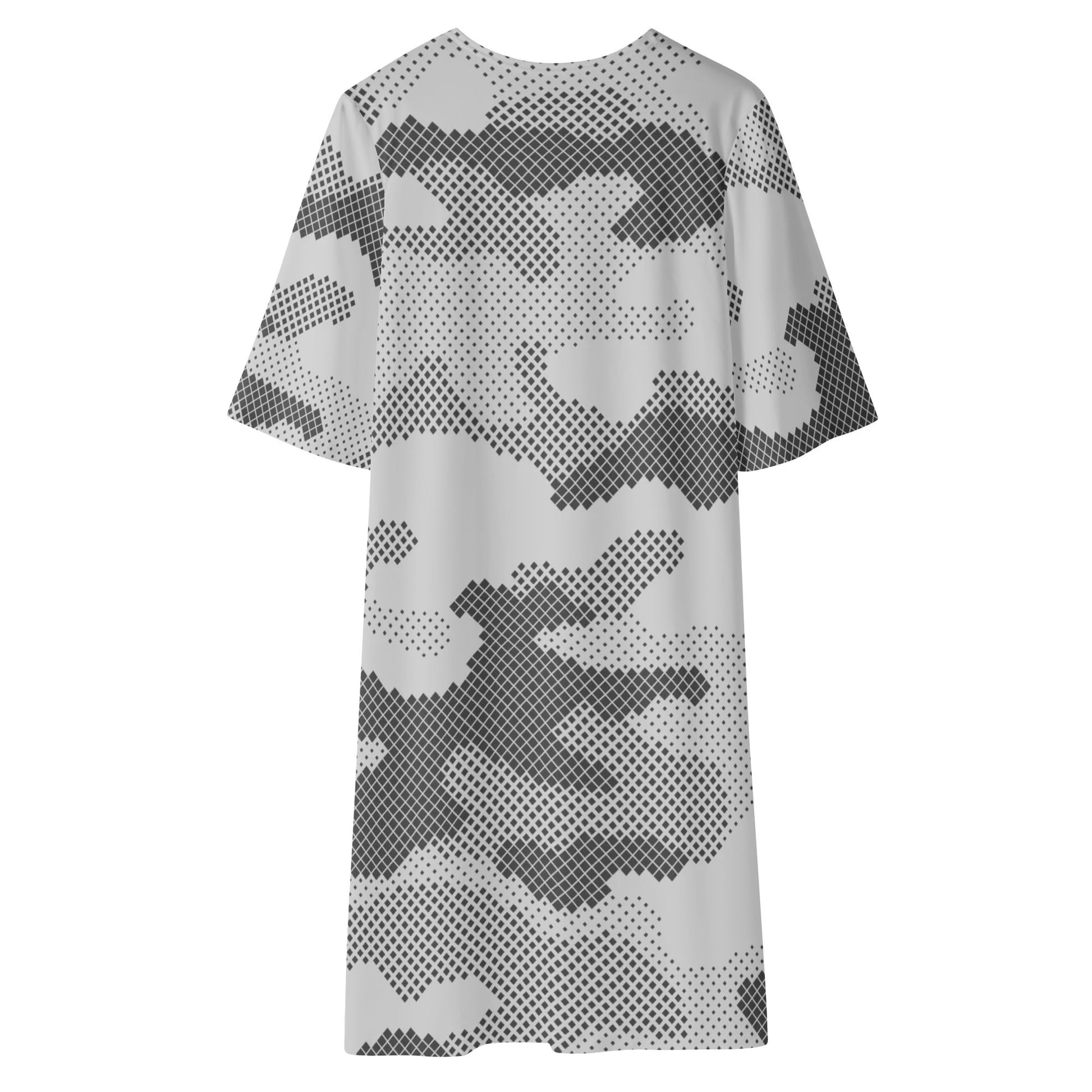 Camo Kimono | Black & White Dotted Camouflage Half Sleeve