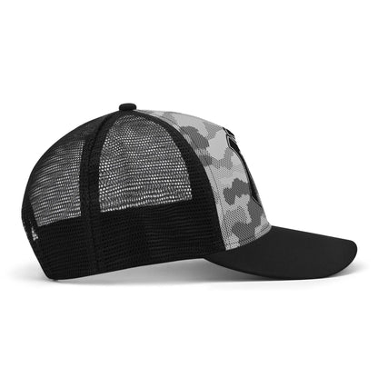 NY Camo Hat | Black & White Digital Mesh Trucker Cap