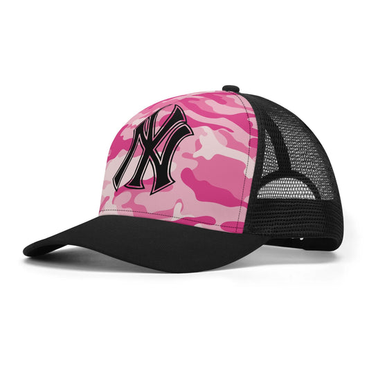 NY Camo Hat | Lavender Pink Mesh Trucker Cap