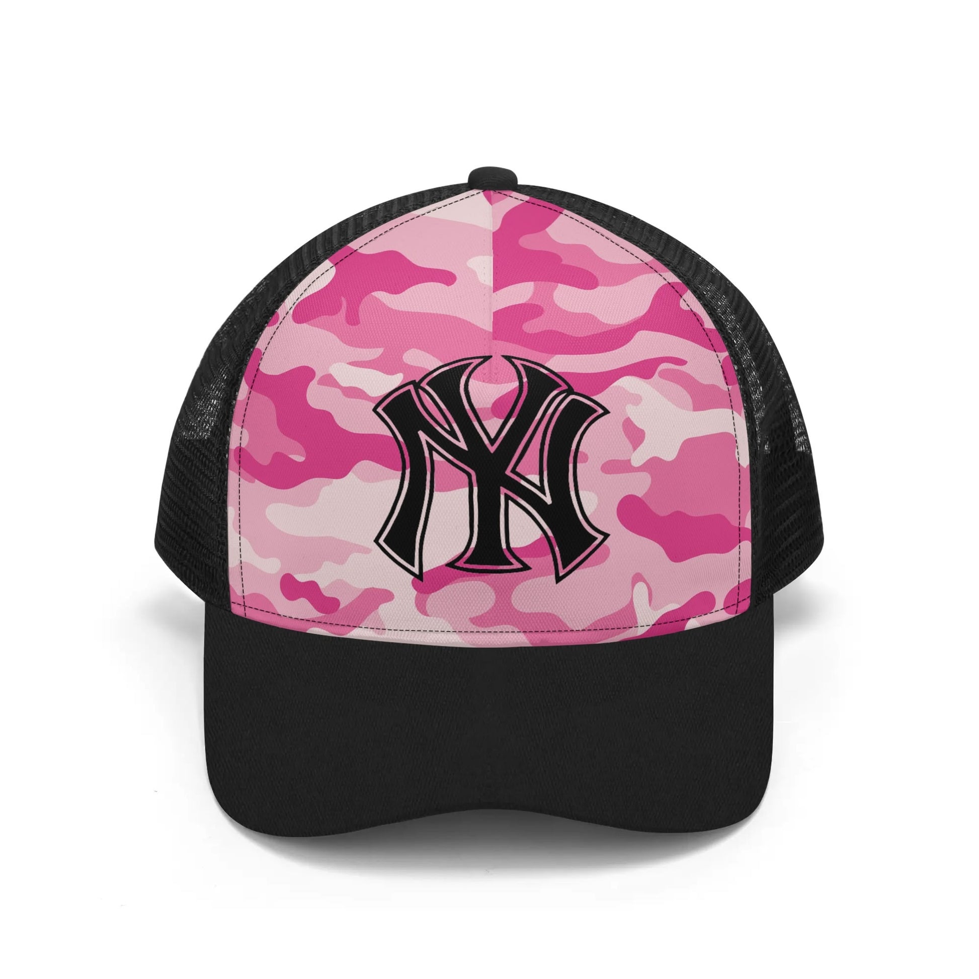 NY Camo Hat | Lavender Pink Mesh Trucker Cap