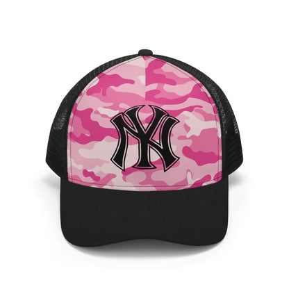 NY Camo Hat | Lavender Pink Mesh Trucker Cap