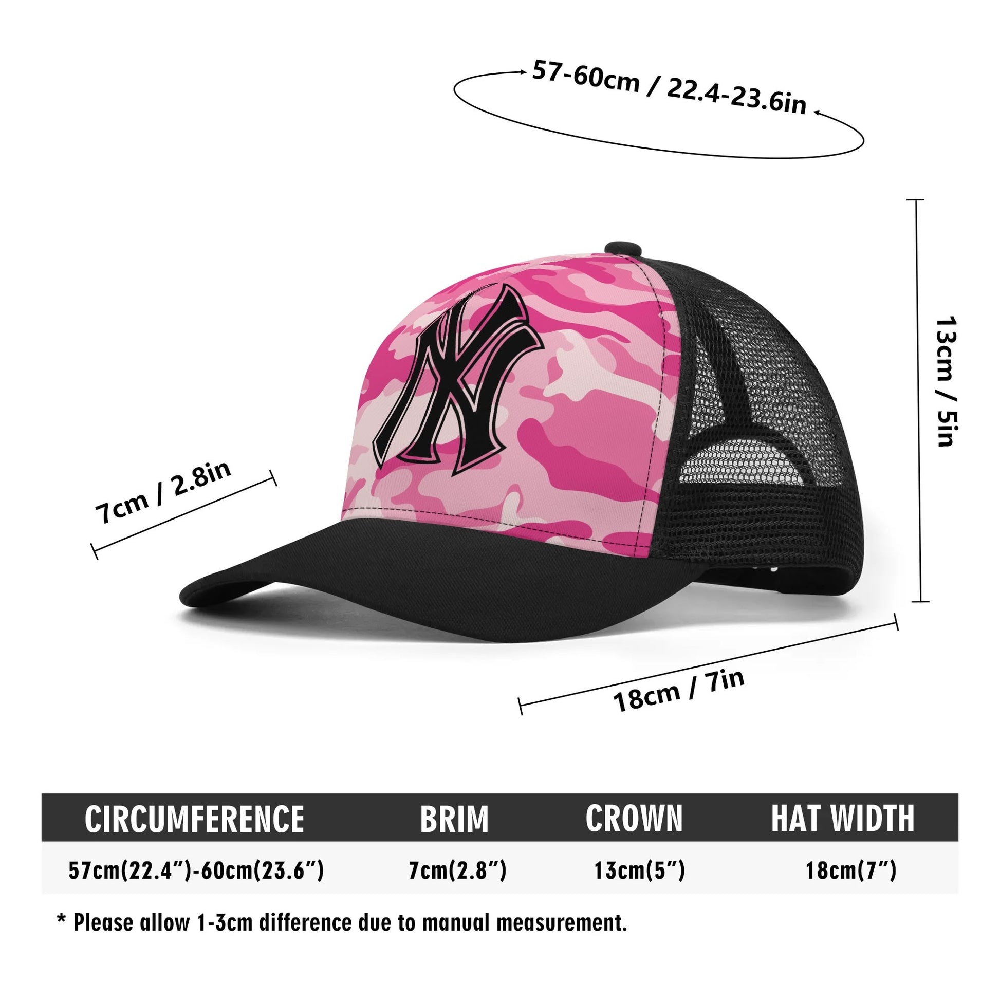 NY Camo Hat | Lavender Pink Mesh Trucker Cap