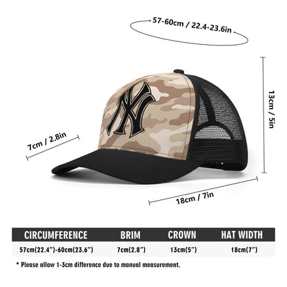 NY Camo Hat | Desert Brown Mesh Trucker Cap