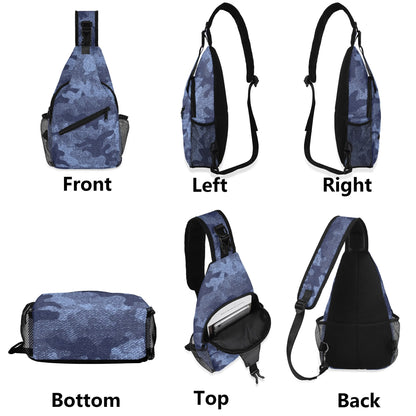 Camo Bag | Denim Blue Camouflage | Chest Crossbody