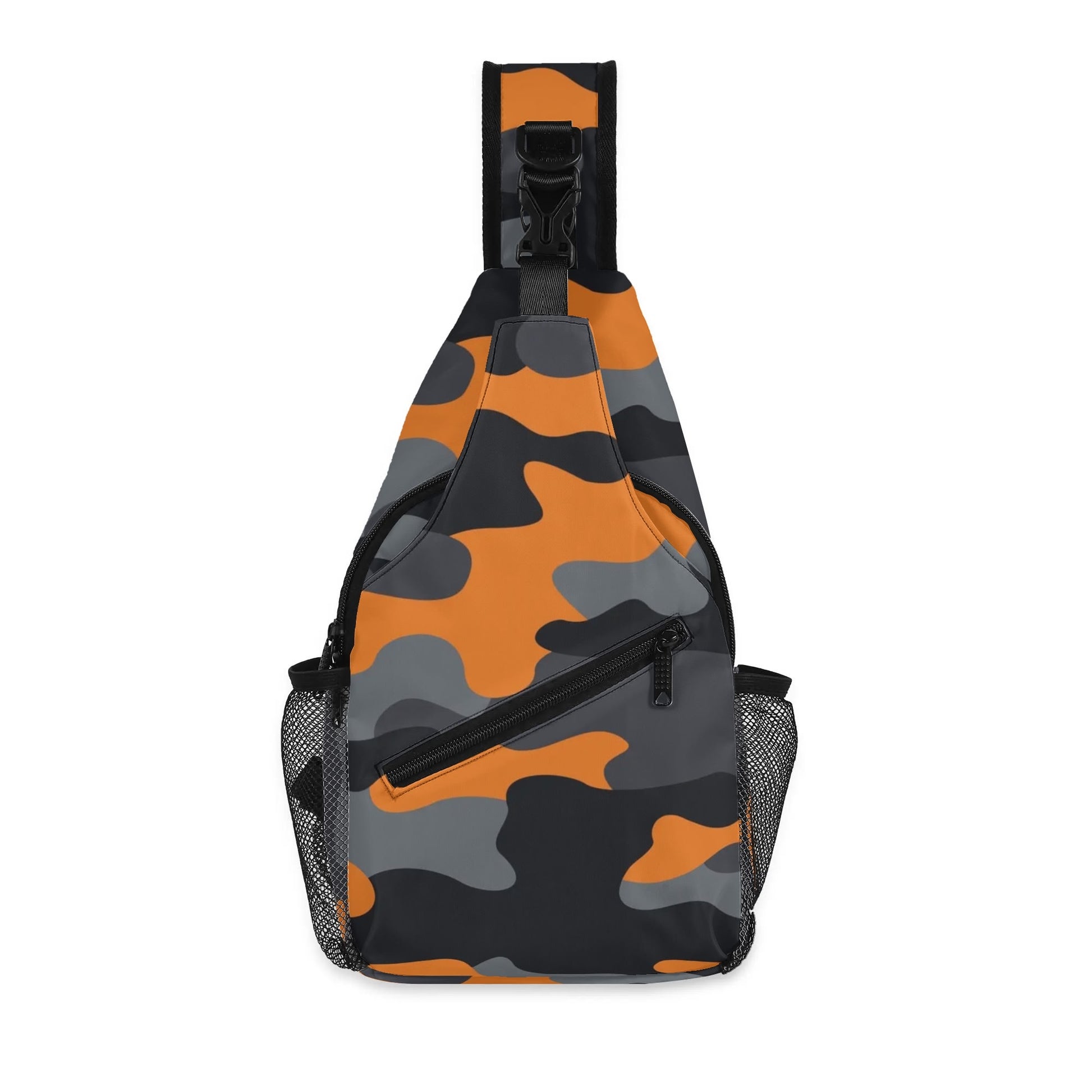 Camo Bag | Orange, Black & Gray Camouflage | Chest Crossbody