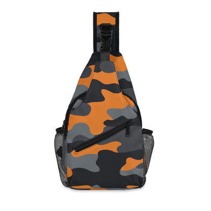 Camo Bag | Orange, Black & Gray Camouflage | Chest Crossbody