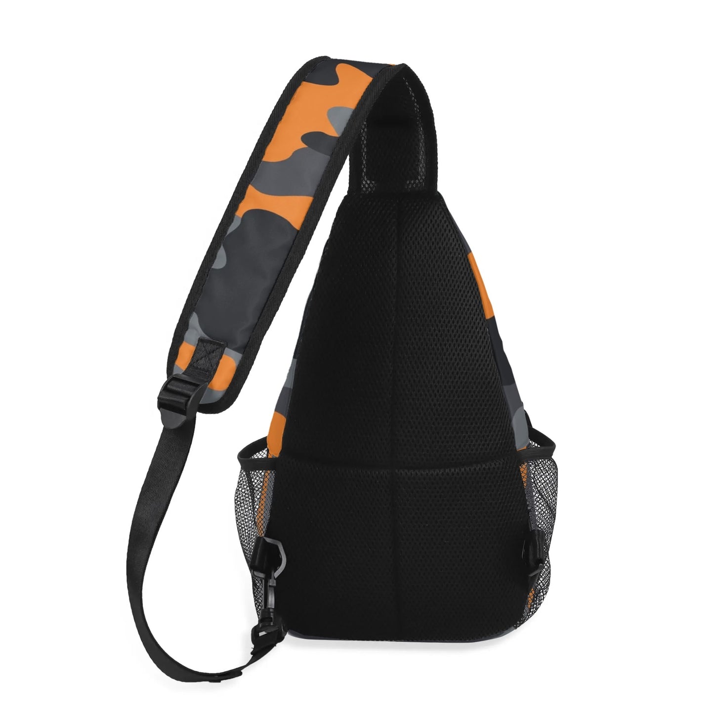 Camo Bag | Orange, Black & Gray Camouflage | Chest Crossbody