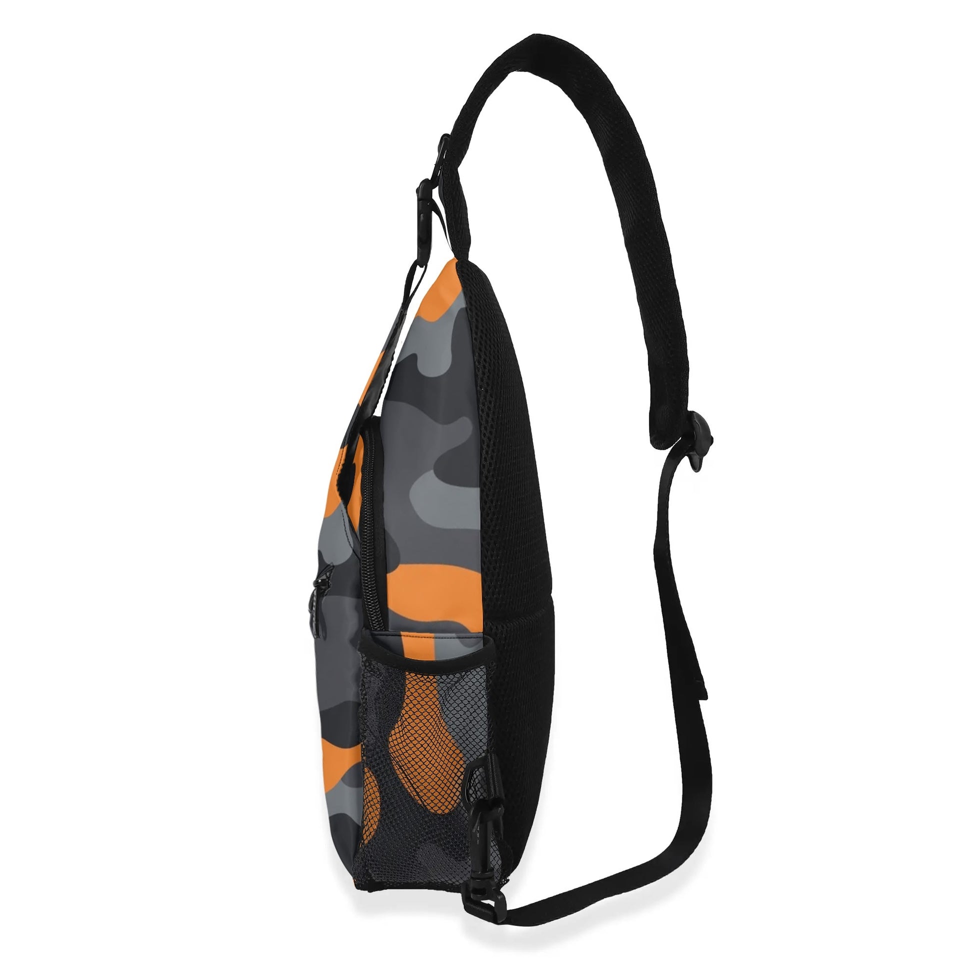 Camo Bag | Orange, Black & Gray Camouflage | Chest Crossbody