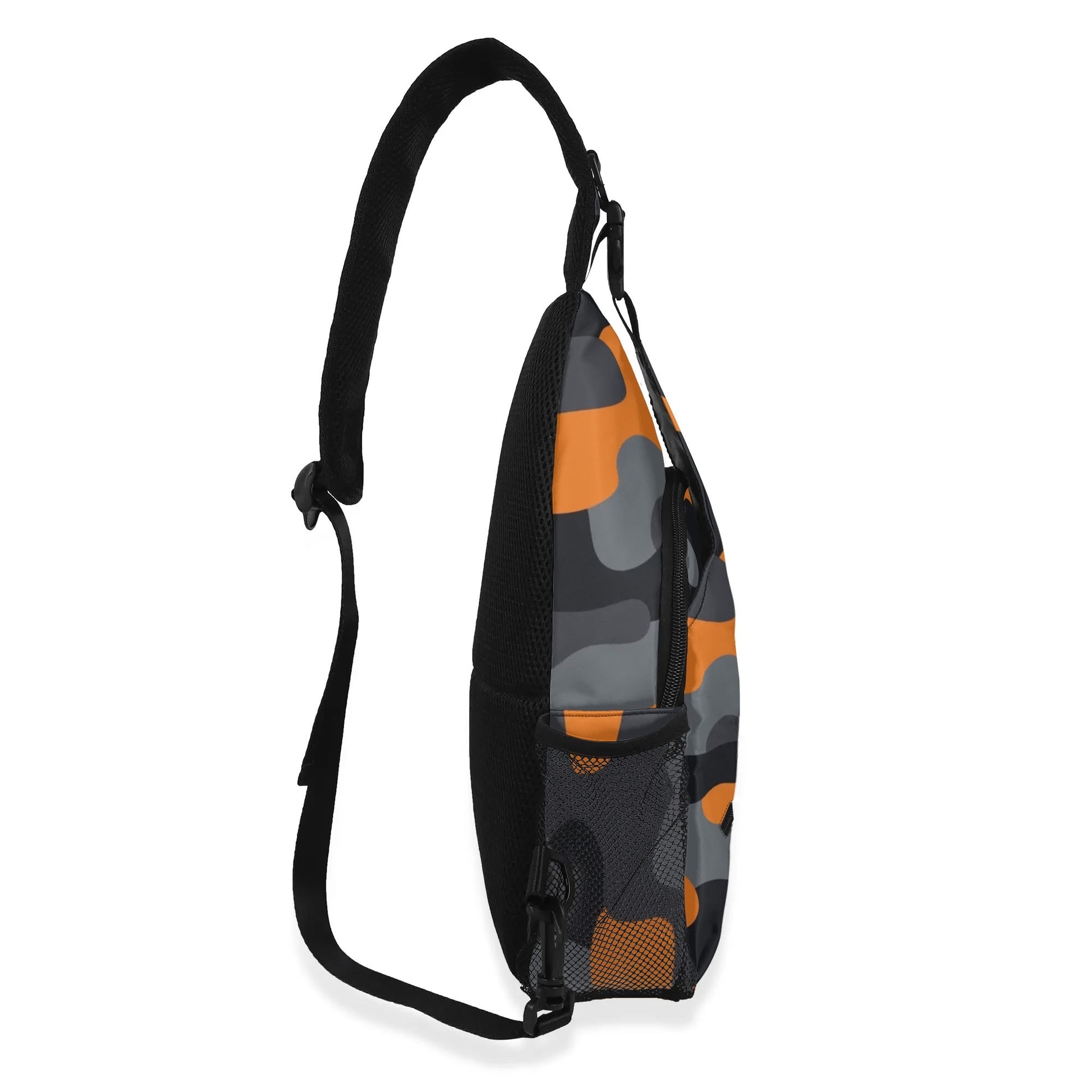 Camo Bag | Orange, Black & Gray Camouflage | Chest Crossbody