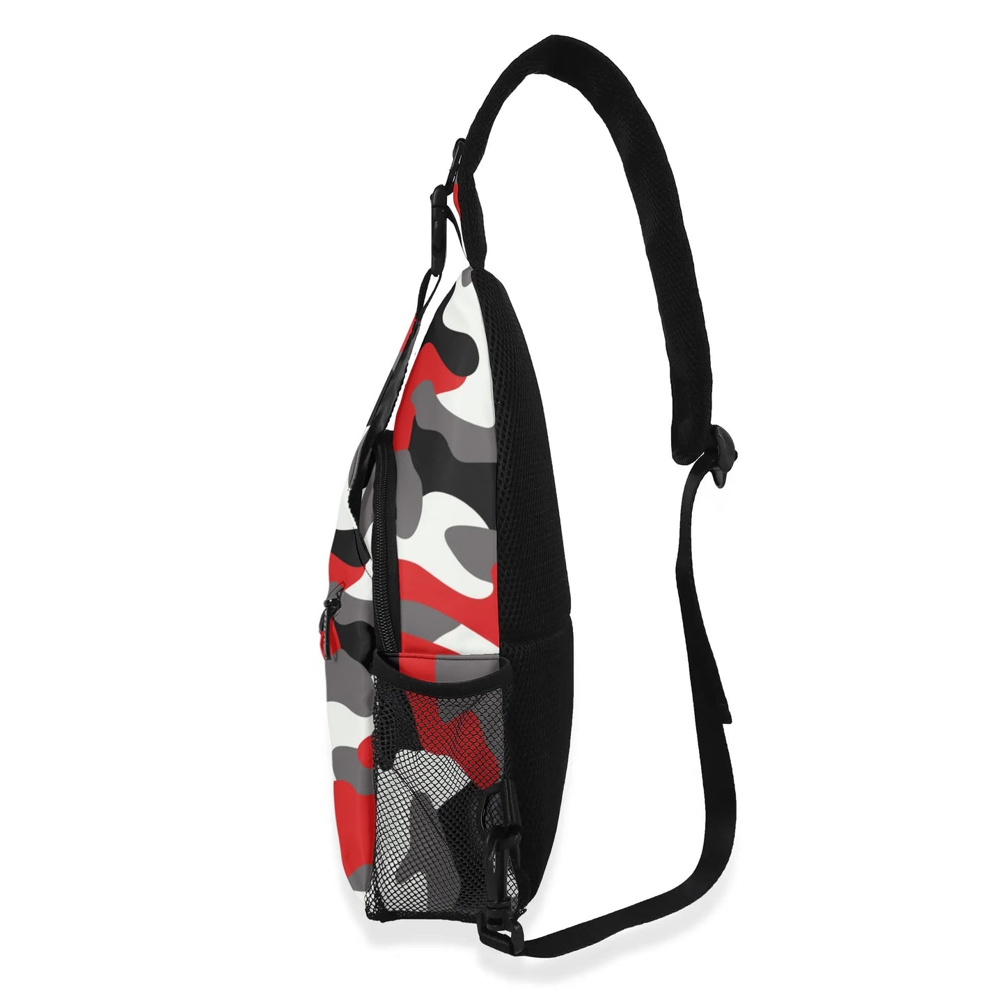 Camo Bag | Red, Black & White Camouflage | Chest Crossbody