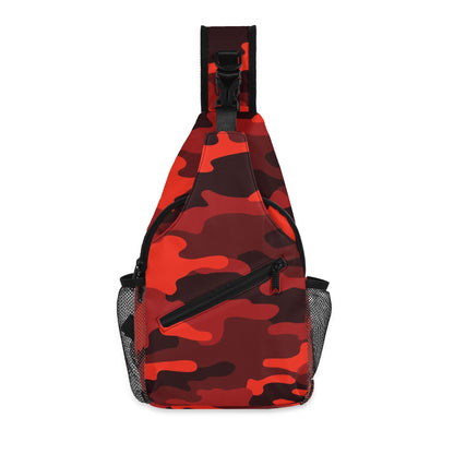 Camo Bag | Scarlet Red & Black Camouflage | Chest Crossbody