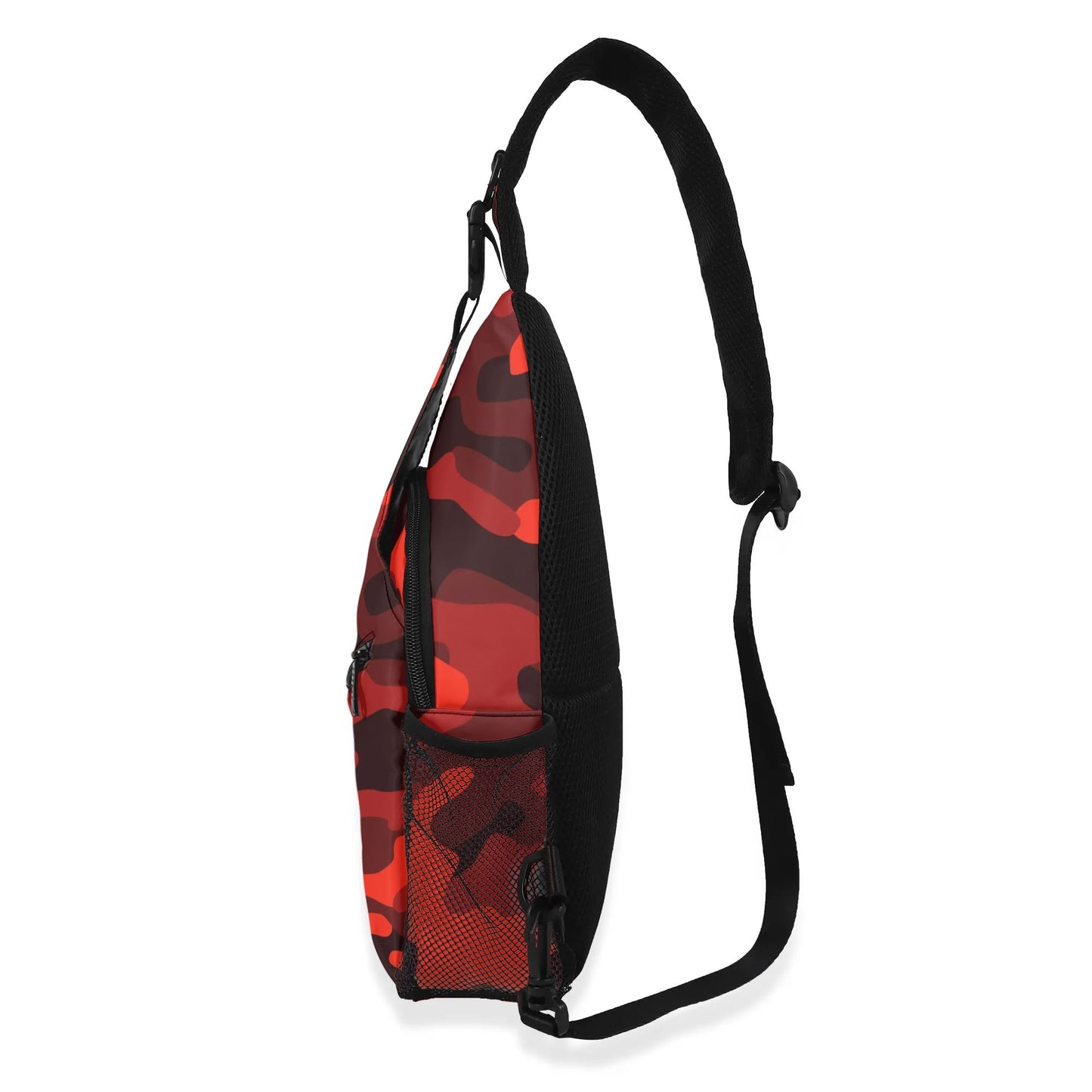 Camo Bag | Scarlet Red & Black Camouflage | Chest Crossbody