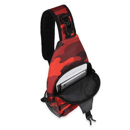 Camo Bag | Scarlet Red & Black Camouflage | Chest Crossbody