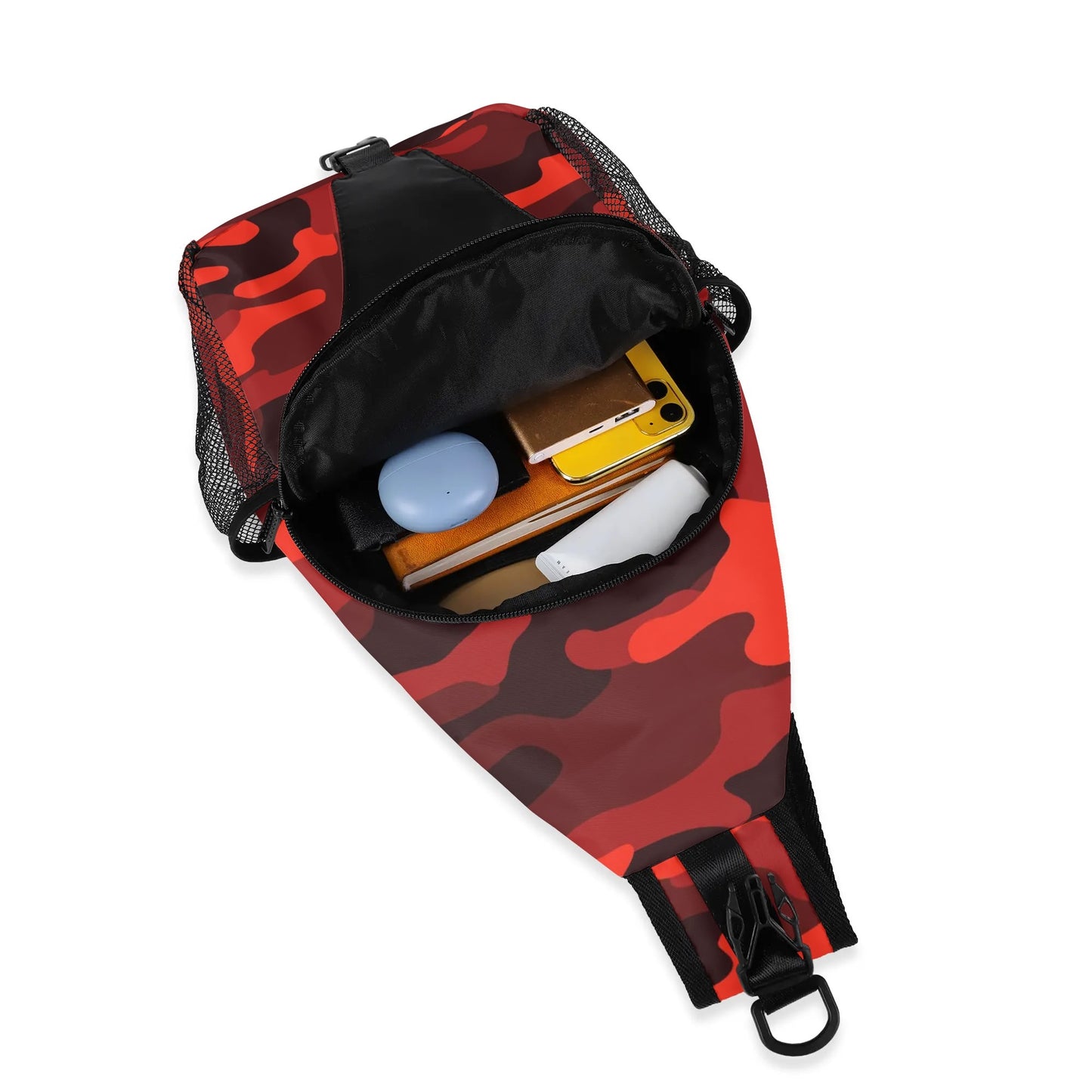 Camo Bag | Scarlet Red & Black Camouflage | Chest Crossbody